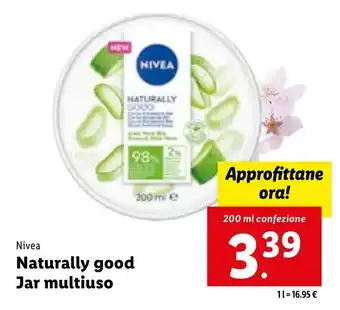 Lidl Nivea Naturally good Jar multiuso 200 ml offerta