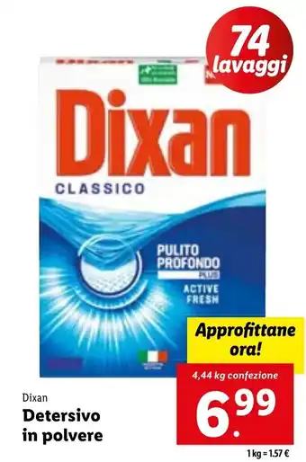 Lidl Dixan Detersivo in Polvere 4,44 kg offerta