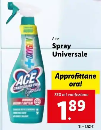 Lidl Ace Spray Universale 750 ml offerta