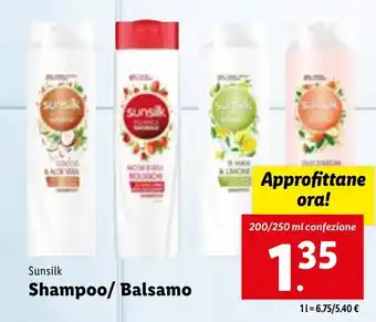 Lidl Sunsilk Shampoo/Balsamo 200/250 ml offerta