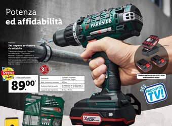 Lidl Parkside Set trapano avvitatore ricaricabile offerta