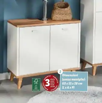 Lidl Livarno Home Mobiletto sottolavabo 60 x 55 x 28 cm offerta