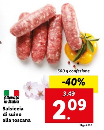 Lidl Salsiccia di suino alla toscana 500 g offerta