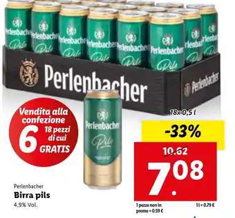 Lidl Perlenbacher Birra pils 18x0,5 l offerta