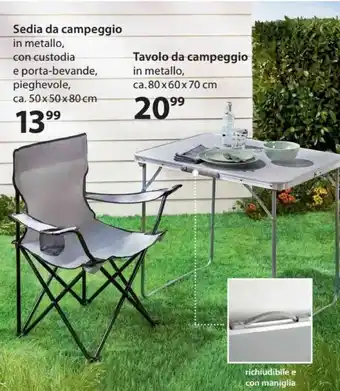 NKD Sedia da campeggio 50 x 50 x 80 cm offerta