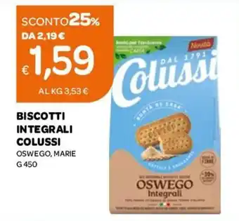 Ekom Colussi Biscotti Integrali 450 g offerta