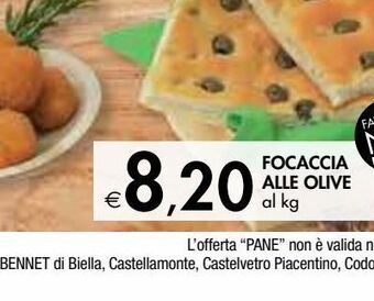 Bennet Focaccia alle olive offerta