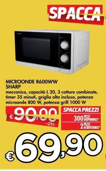 Bennet Forno a microonde r600ww sharp offerta