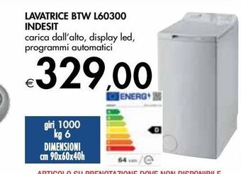 Bennet Lavatrice btw l60300 indesit offerta