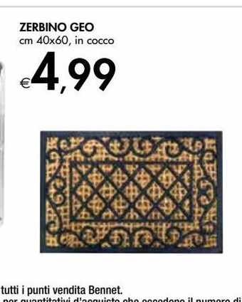 Bennet Zerbino geo offerta