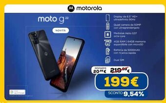 Euronics Moto g22 offerta