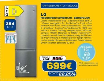 Euronics Lg frigorifero combinato offerta