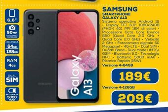 Euronics Samsung smartphone galaxy a13 offerta