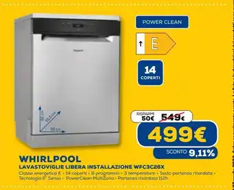 Euronics Whirlpool lavastoviglie libera installazione offerta