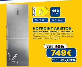 Euronics Hotpoint ariston frigorifero combinato offerta