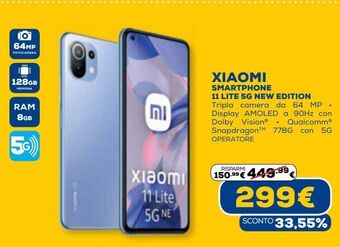 Euronics Xiaomi smartphone 11 lite 5g new edition offerta