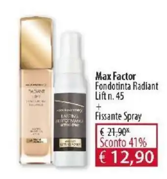 Acqua & Sapone Max Factor Fondotinta Radiant Lift n.45 offerta