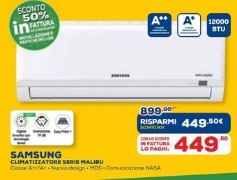 Euronics Samsung climatizzatore serie malibu offerta