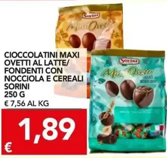 TuoDi Sorini Cioccolatini Maxi Ovetti al Latte/Fondenti Con Nocciola e Cereali 250 g offerta
