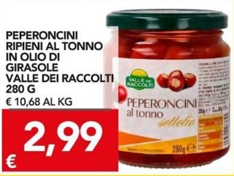 TuoDi Valle Dei Raccolti Peperoncini Ripieni al tonno in Olio di Girasole 280 g offerta