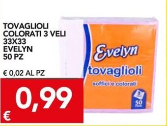 TuoDi Evelyn Tovaglioli Colorati 3 Veli 33x33 50 pz offerta