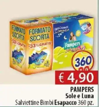 Acqua & Sapone Pampers Sole E Luna 360 pz offerta