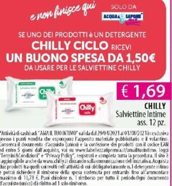 Acqua & Sapone Chilly Salviettine Intime offerta