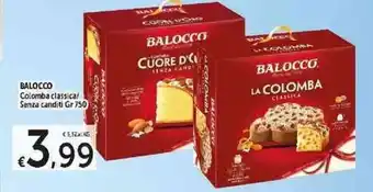Carrefour Express Balocco Colomba Classica/Senza Canditi 750 gr offerta
