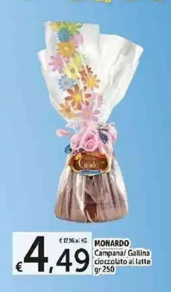 Carrefour Express Monardo Campana/Gallina cioccolato al latte 250 gr offerta