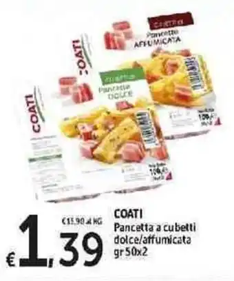 Coati Pancetta a Cubetti dolce/affumicata 50 gr x 2