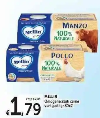 Carrefour Express Mellin Omogeneizzati carne vari gusti 80 gr x 2 offerta