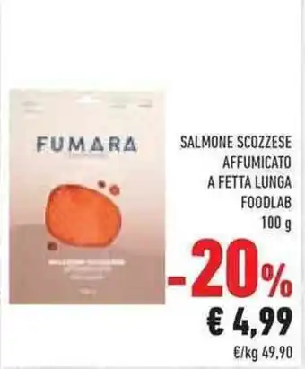 Conad Superstore Foodlab Salmone Scozzese Affumicato A Fetta Lunga 100 g offerta