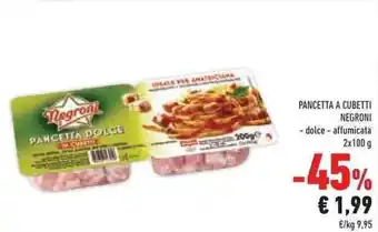 Conad Superstore Negroni Pancetta a Cubetti 2x100 g offerta