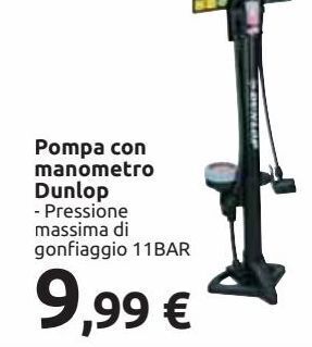Carrefour Iper Pompa con manometro dunlop offerta