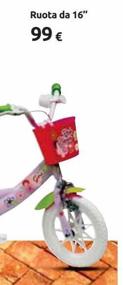 Carrefour Iper Bicicletta da bimbo con rotelle street art o bimba pink bloom offerta