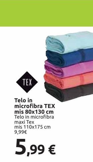 Carrefour Iper Telo in microfibra tex mis 80x130 cm offerta