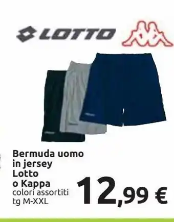 Bermuda uomo in jersey lotto o kappa