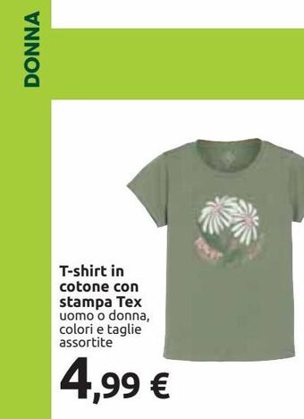 T-shirt in cotone con stampa tex