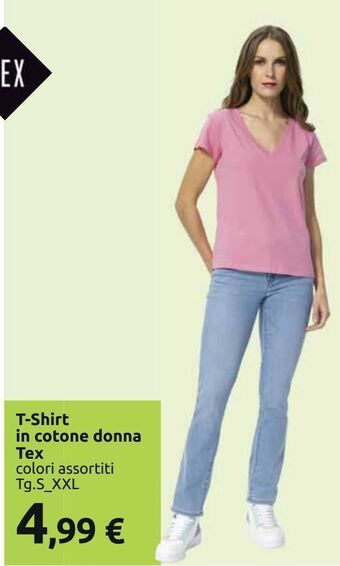 T-shirt in cotone donna tex