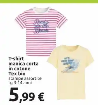 T-shirt manica corta tex bio