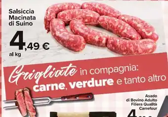 Carrefour Market Salsicce macinata di suino offerta