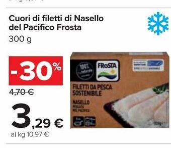 Carrefour Market Cuori di filetti di nasello del pacifico frosta offerta