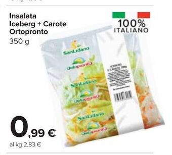 Carrefour Market Insalata iceberg + carote ortopronto offerta