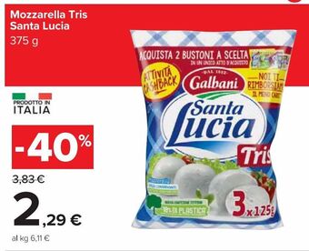 Carrefour Market Mozzarella tris santa lucia offerta
