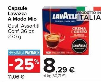 Carrefour Market Capsule lavazza a modo mio offerta