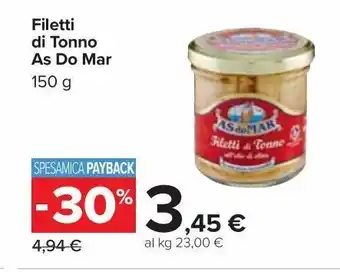 Carrefour Market Filetti di tonno às do mar offerta
