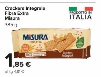 Carrefour Market Crackers integrale fibra extra misura offerta