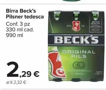 Carrefour Market Birra beck's pilsner tedesca offerta