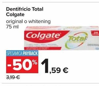 Carrefour Market Dentifricio total colgate offerta