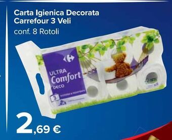 Carrefour Market Carta igienica decorata carrefour 3 veli offerta